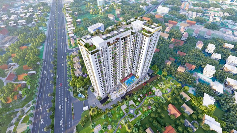 Phối cảnh Block A nhìn từ bên ngoài